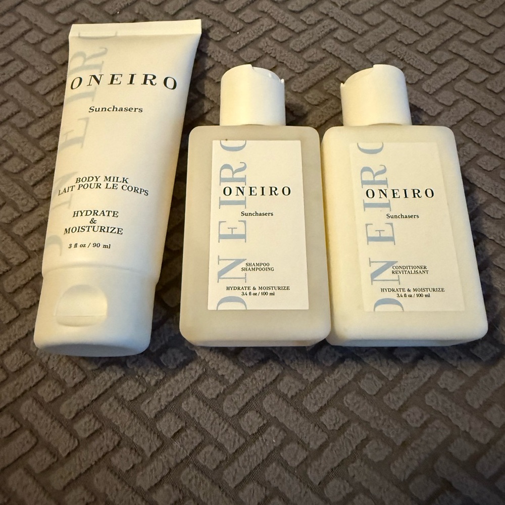 Oneiro Sunchasers Body Milk and Hair Care Set- milk, shampoo and conditioner